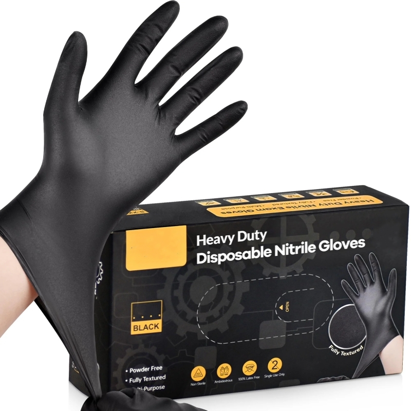 Disposable Gloves Nitrile - 20 шт. черные одноразовые нитриловые перчатки