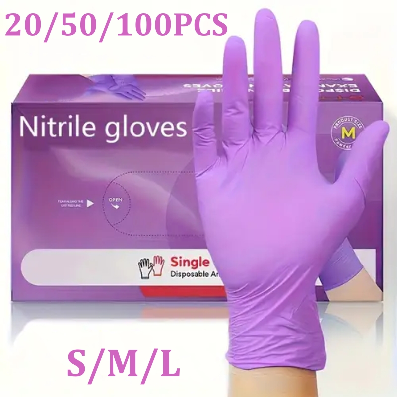Disposable Gloves Nitrile - 50/100 шт. фиолетовые нитриловые перчатки одноразовые