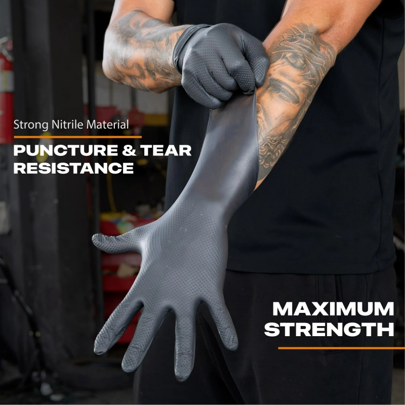Черные сверхмощные нитриловые  – обзор и цена Disposable Gloves Nitrile