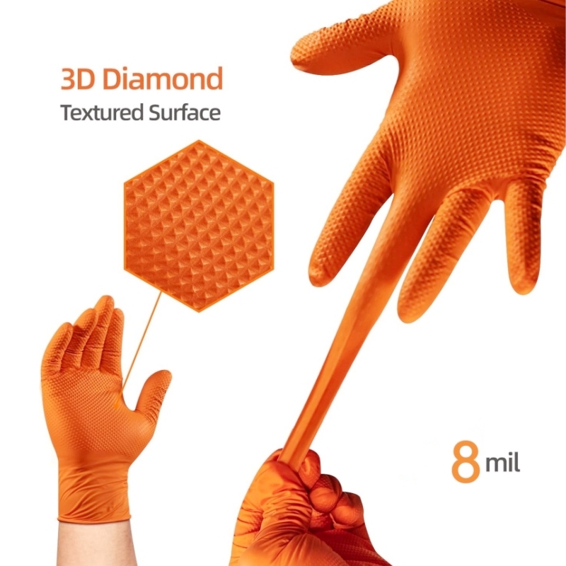 Сверхмощные оранжевые нитрилов – обзор и цена Disposable Gloves Nitrile