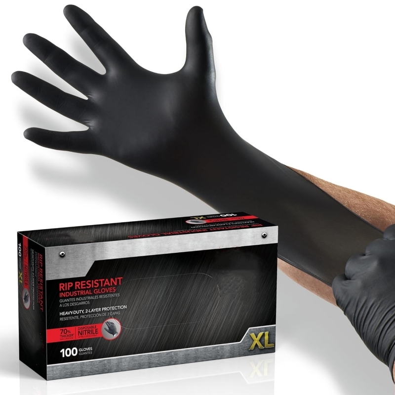 100 шт. черных нитриловых перч – обзор и цена Disposable Gloves Nitrile